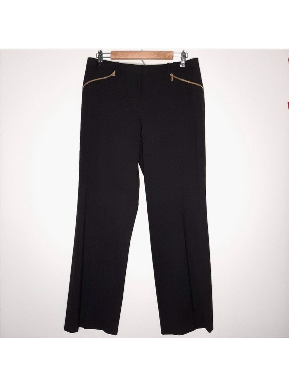 Calvin Klein Black Dress Pants Women’s Size 14 Gold Zipper Detail